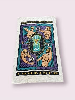 Vintage Miller Lite Beer AVP Pro Beach Volleyball Towel 34" x 56"